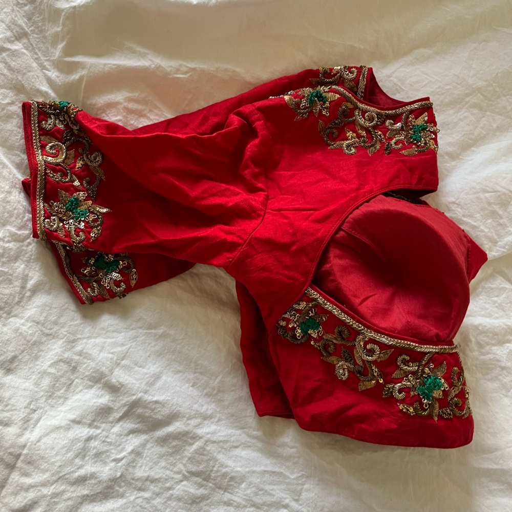 New designer heavy embroidered Indian Pakistani padded blouse for Sari & lehenga - Picture 5 of 10